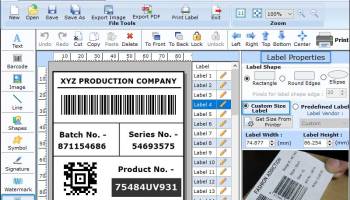 Packaging Barcode Labels screenshot