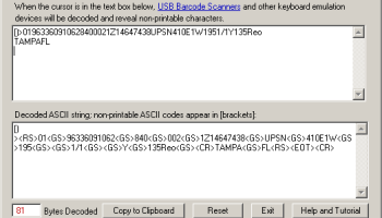 Barcode Scanner ASCII String Decoder screenshot