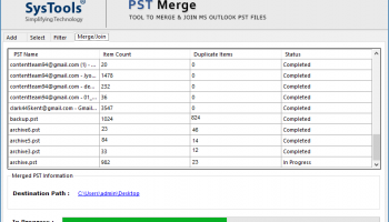 Merge Archive PST Files screenshot