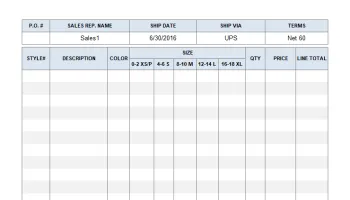 Clothing Store Invoice Template screenshot