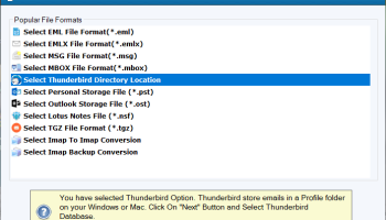 DailySoft Thunderbird to Yahoo Migrator screenshot