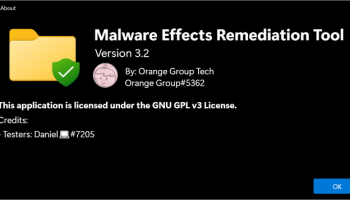 Windows Malware Effects Remediation Tool screenshot