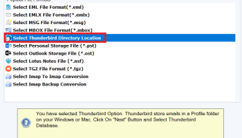 DailySoft Thunderbird to PST Converter screenshot