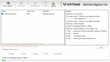 vMail Email Migration Tool screenshot