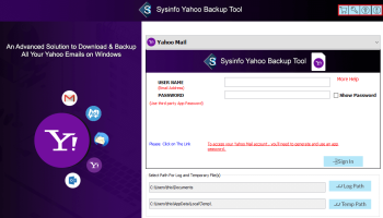 SysInfo Yahoo Backup Tool screenshot