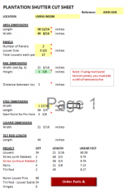 Plantation Shutter Cut Sheet screenshot