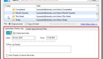 Quickfile for Outlook screenshot