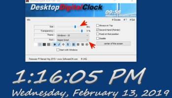 DesktopDigitalClock screenshot