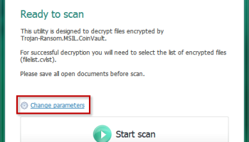 Kaspersky CoinVaultDecryptor screenshot