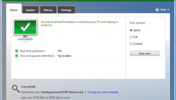 Microsoft Security Essentials Definition Updates x32 screenshot