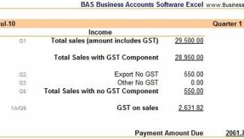 BAS Business Accounts Software screenshot