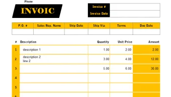 Simple Sales Invoice Template screenshot