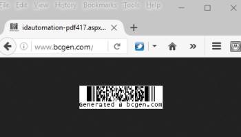 ASPX PDF417 Barcode Script screenshot