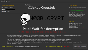 Avast Decryption Tool for NoobCrypt Ransomware screenshot