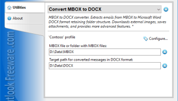 Convert MBOX to DOCX for Outlook screenshot