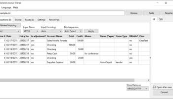 General Journal Entries screenshot