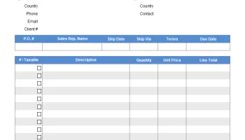 Sales Invoicing Template screenshot