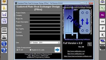 Gasketed Plate Heat Exchanger Design screenshot