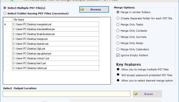 Outlook PST Merge screenshot