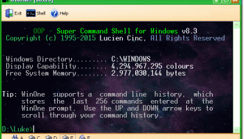 WinOne Free Command Prompt for Windows screenshot