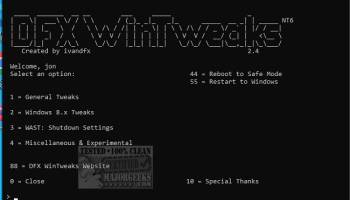 DFX WinTweaks screenshot