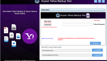 Aryson Yahoo Backup Tool screenshot