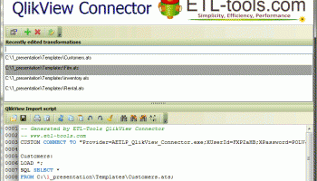 ETL-Tools QlikView Connector screenshot