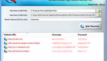 Pale Moon Password Decryptor screenshot