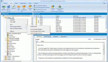 Exchange Server EDB Mailbox Recovery screenshot