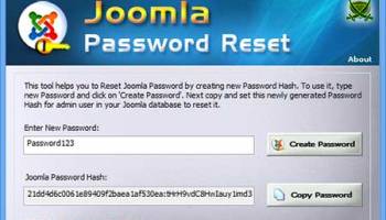 Joomla Password Reset screenshot