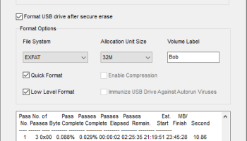 USB Secure Erase screenshot