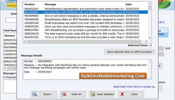 Bulk SMS Marketing Blackberry screenshot