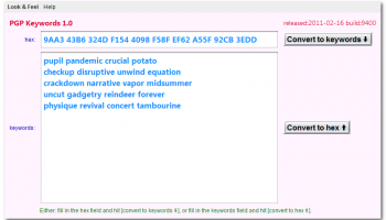 PGP Keywords screenshot