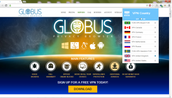 Globus Privacy Browser screenshot