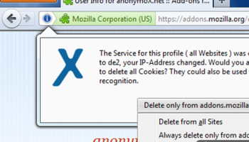 anonymoX for Chrome screenshot