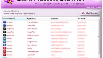 Social Password Decryptor screenshot