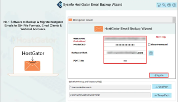 Sysinfo HostGator Backup Tool screenshot