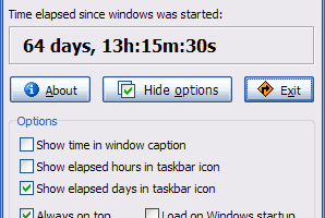 Windows Elapsed Running Time screenshot