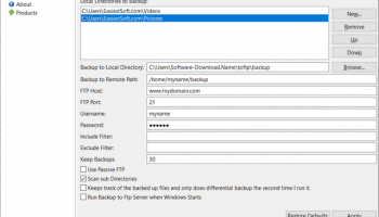 Backup PC files to Ftp screenshot