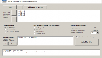 Join Text Files screenshot