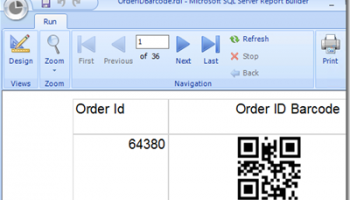 SSRS DotCode Barcode Generator screenshot