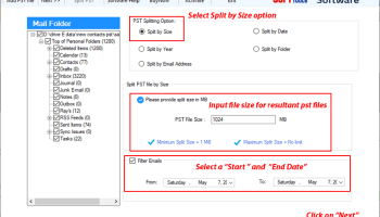 eSoftTools Outlook PST Split Tool screenshot