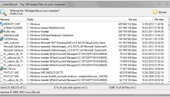 Largest Files Finder screenshot