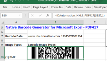 Excel PDF417 Barcode Generator screenshot