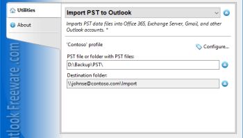 Import PST to Outlook screenshot