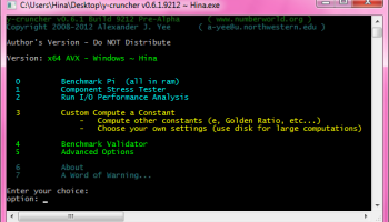 y-cruncher screenshot