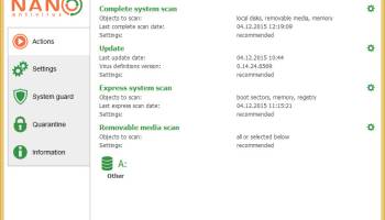 NANO AntiVirus screenshot