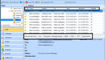 Outlook PST File Reader screenshot