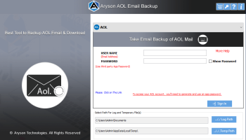 AOL Backup Tool screenshot