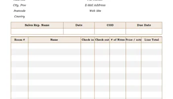 Hotel Invoice Template screenshot